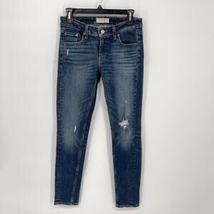 Levi's Altered Skinny 711 Women's Mid Rise Distressed Skinny Jeans W27 L29 Blue